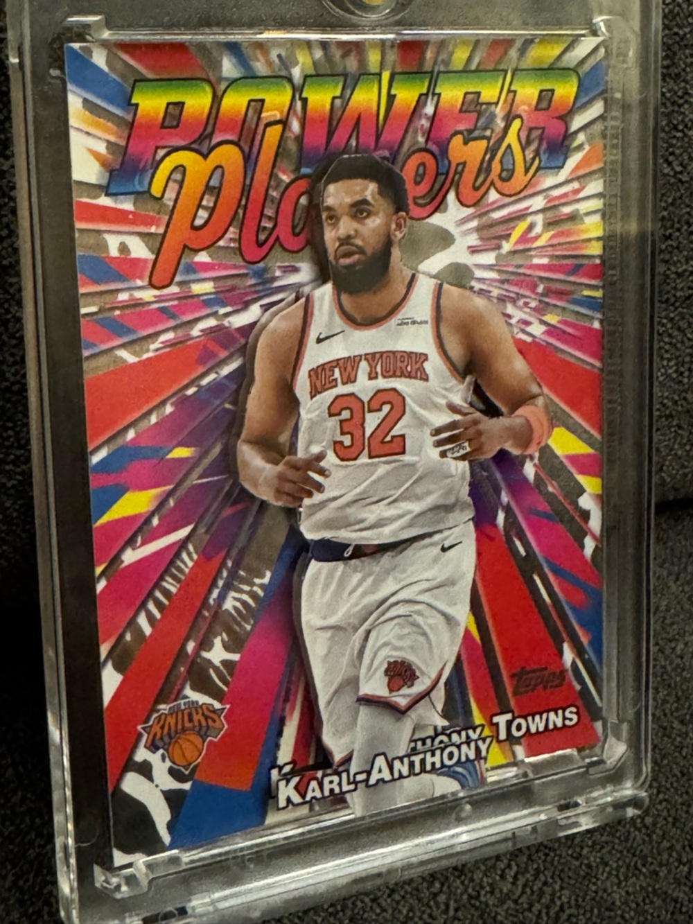Custom 3D Floater - Topps Power Players Karl-Anthony Towns card NY Knicks